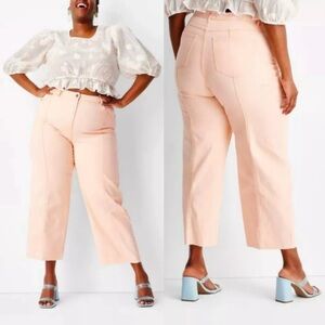 NWT Future Collective Stylish Peach Cropped Pants